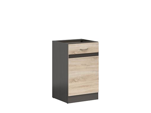 JUNONA skříňka 50 cm, levá, wenge/dub sonoma