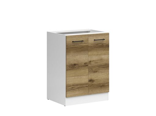 JUNONA skříňka 60 cm, bílá/dub delano světlý