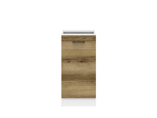 JUNONA skříňka 40 cm, levá, bílá/dub delano světlý