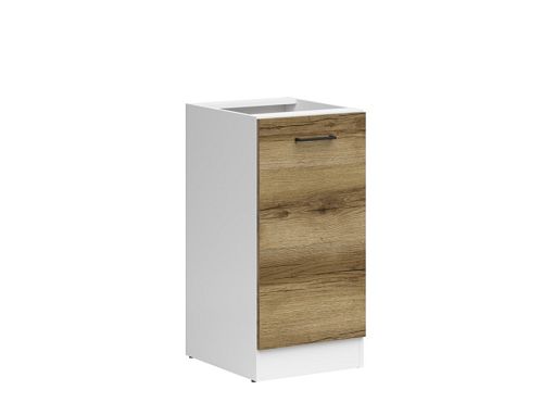 JUNONA skříňka 40 cm, levá, bílá/dub delano světlý