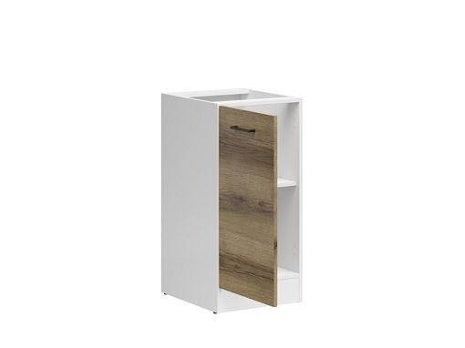 JUNONA skříňka 40 cm, levá, bílá/dub delano světlý
