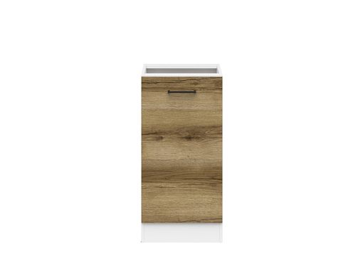 JUNONA skříňka 40 cm, pravá, bílá/dub delano světlý