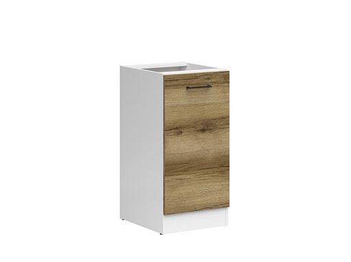 JUNONA skříňka 40 cm, pravá, bílá/dub delano světlý