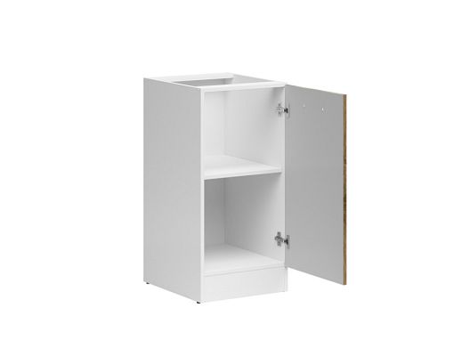 JUNONA skříňka 40 cm, pravá, bílá/dub delano světlý