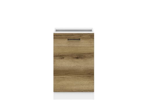 JUNONA skříňka 50 cm, levá, bílá/dub delano světlý