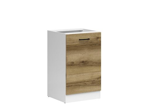 JUNONA skříňka 50 cm, levá, bílá/dub delano světlý