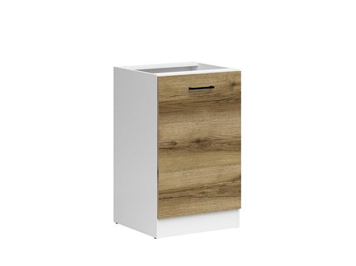 JUNONA skříňka 50 cm, pravá, bílá/dub delano světlý