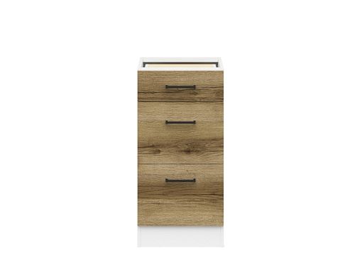 JUNONA skříňka 40 cm, bílá/dub delano světlý