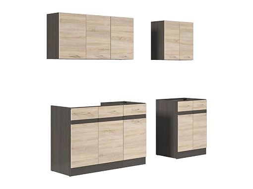 Kuchyň JUNONA 180 cm, verze A, wenge/dub sonoma