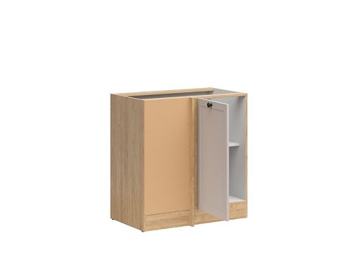 JUNONA RAMKA rohová skříňka 100 cm, levá, dub bernstein/kašmír