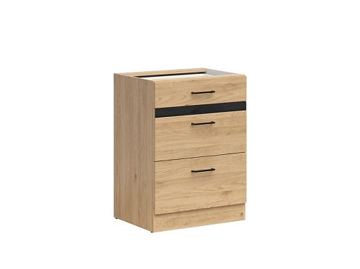 Kuchyňská skříňka Junona 60 cm, šuplíky, dub bernstein