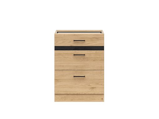 Kuchyňská skříňka Junona 60 cm, šuplíky, dub bernstein