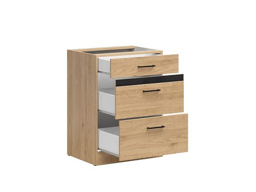 Kuchyňská skříňka Junona 60 cm, šuplíky, dub bernstein