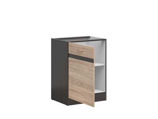 Kuchyňská skříňka Junona 60 cm, levá, wenge/dub sonoma
