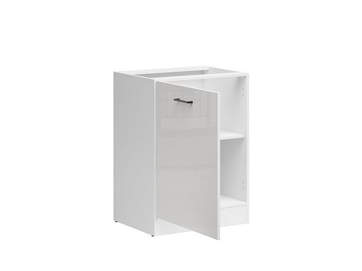 Kuchyňská skříňka Junona Tafla 60 cm, levá, bílá/bílá křída lesk