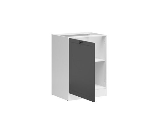 Kuchyňská skříňka Junona Ramka 60 cm, levá, bílá/grafit