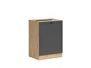 Kuchyňská skříňka Junona Ramka 60 cm, pravá, dub bernstein/grafit