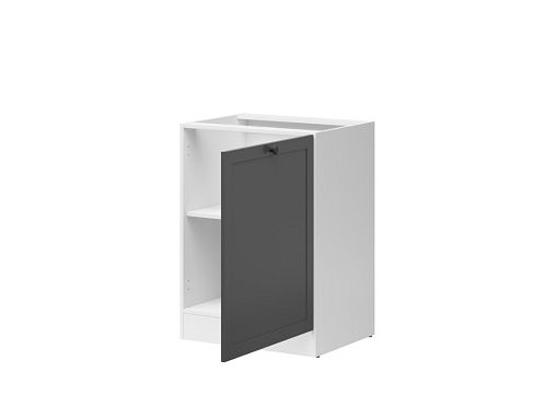 Kuchyňská skříňka Junona Ramka 60 cm, pravá, bílá/grafit