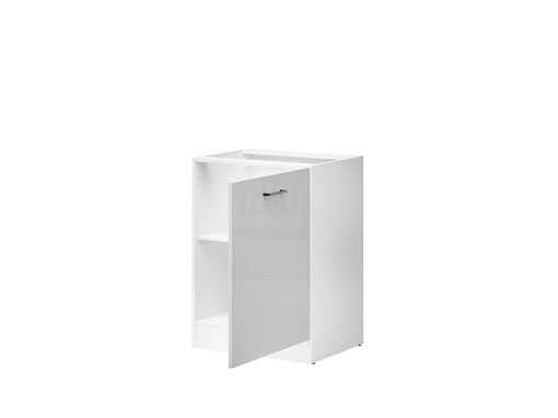 Kuchyňská skříňka Junona Tafla 60 cm, pravá, bílá/šedá lesk