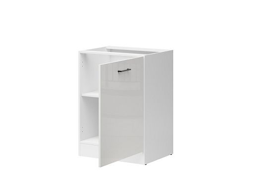 Kuchyňská skříňka Junona Tafla 60 cm, pravá, bílá/bílá křída lesk