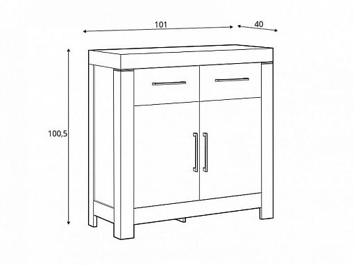 Gent komoda KOM2D2S/10/10, dub stirling