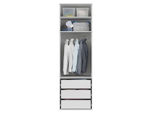 FLEX šatní skříň 75/20, bílá/zrcadlo