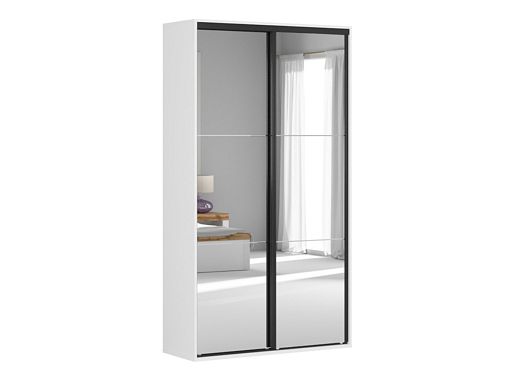 FLEX šatní skříň 120/93, bílá/zrcadlo