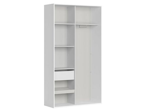 FLEX šatní skříň 120/93, bílá/zrcadlo