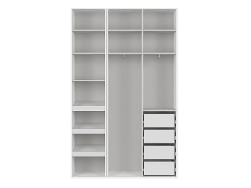 FLEX šatní skříň 150/23, bílá/zrcadlo