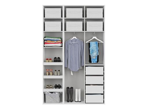 FLEX šatní skříň 150/23, bílá/zrcadlo