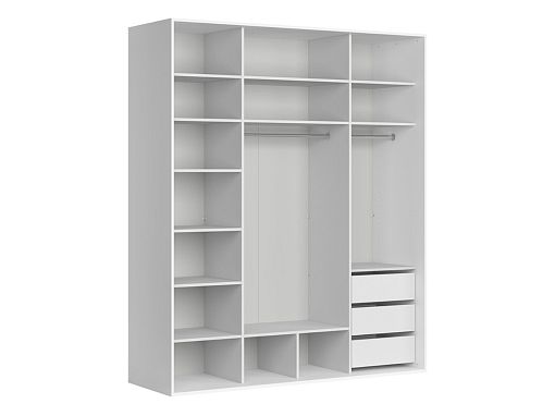 FLEX šatní skříň 200/90, bílá/zrcadlo