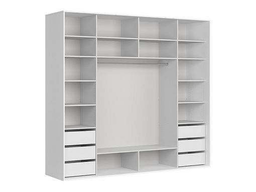 FLEX šatní skříň 260/94, bílá/zrcadlo