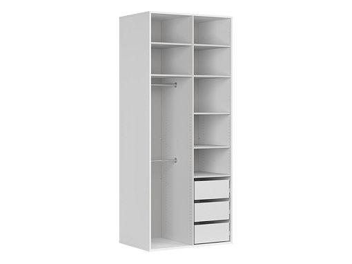 FLEX šatní skříň 100/142, bílá/zrcadlo