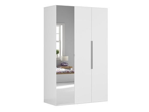 FLEX šatní skříň 150/122, bílá/zrcadlo