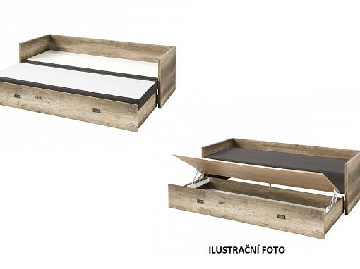 TETRIX postel 80 cm, sestava, dub wotan/Solar 99