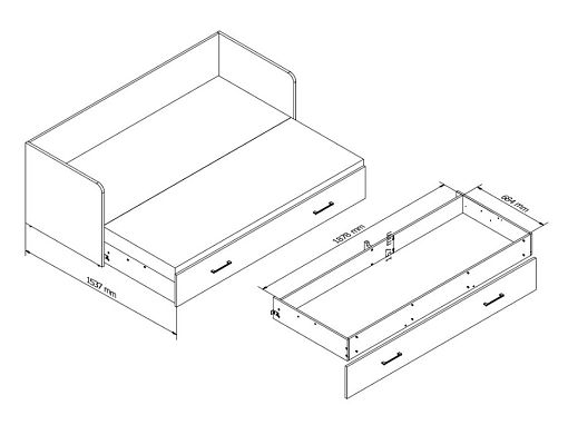 TETRIX postel 80 cm, sestava, dub wotan/Modone 9702