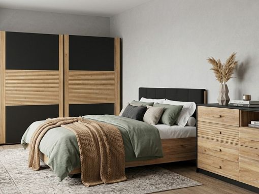 Šatní skříň Henson SZF/270, dub mauvella/dub tegola
