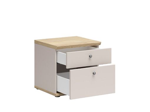 Noční stolek Stockholm KOM2S, kašmír/dub mauvella