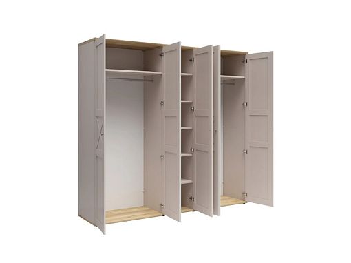 Šatní skříň Stockholm SZF5D/23/24, kašmír/dub mauvella