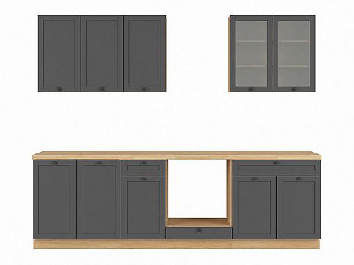 Kuchyň Semi Line 260, verze 1, grafit/dub reveal
