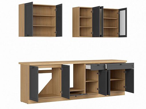 Kuchyň Semi Line 260, verze 1, grafit/dub reveal
