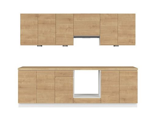 Kuchyň SOLE 260 cm, s vybavením, dub arlington