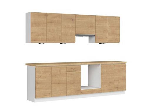 Kuchyň SOLE 260 cm, s vybavením, dub arlington